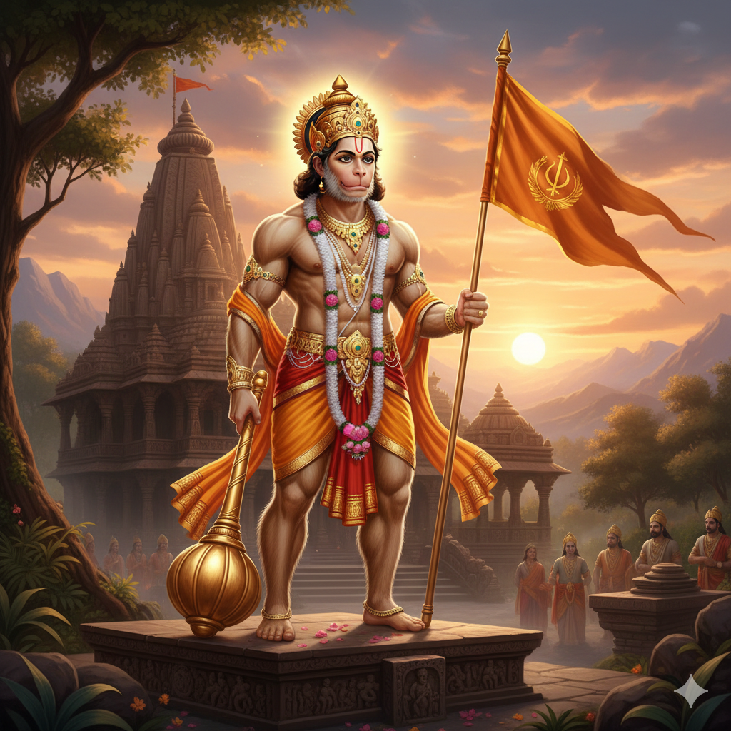 Hath Bajra Aur Dhwaja Biraje